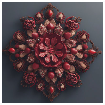 Édredon rouge complexe Mandala
