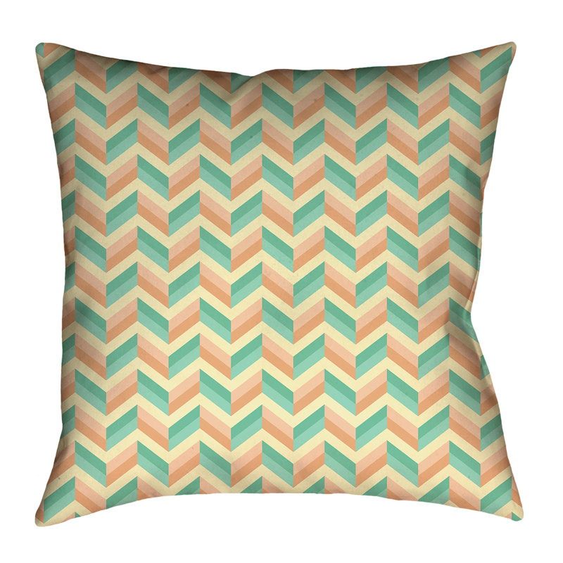 Housse de coussin Katelyn Elizabeth, 20 po x 20 po, Sergé de coton, Vert / Orange