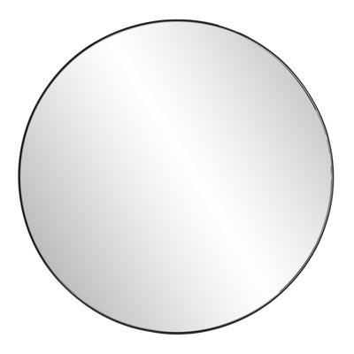 Van Buren Brushed Black Round Mirror