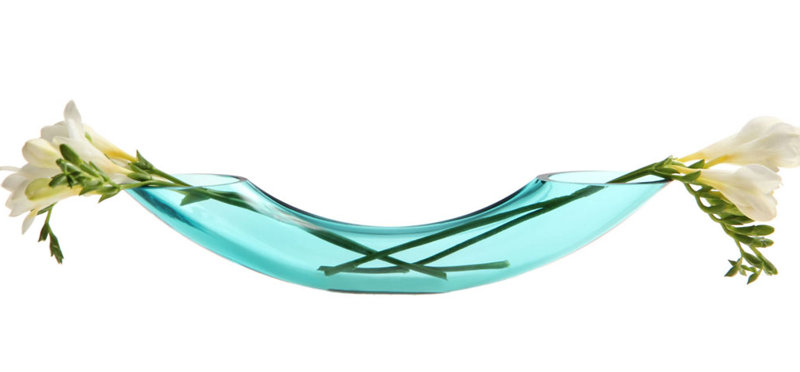 Glass Table Vase, Aqua