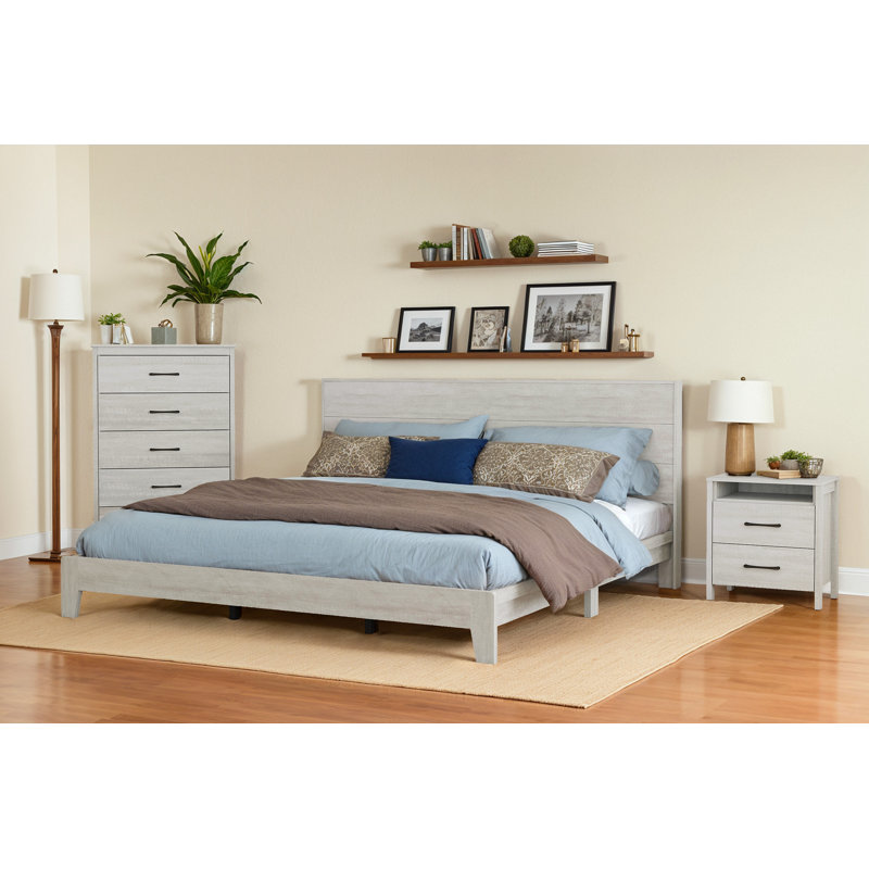Beretta 3 Piece Bedroom Set, King, Dusty Gray Oak