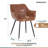 Haglund Leather Dining Chair with Powder-Coated Iron Legs Accent Side Chair Foam Padded Seat Versatile Kitchen Chair for Modern Home and Kitchen-123386567-68459894
