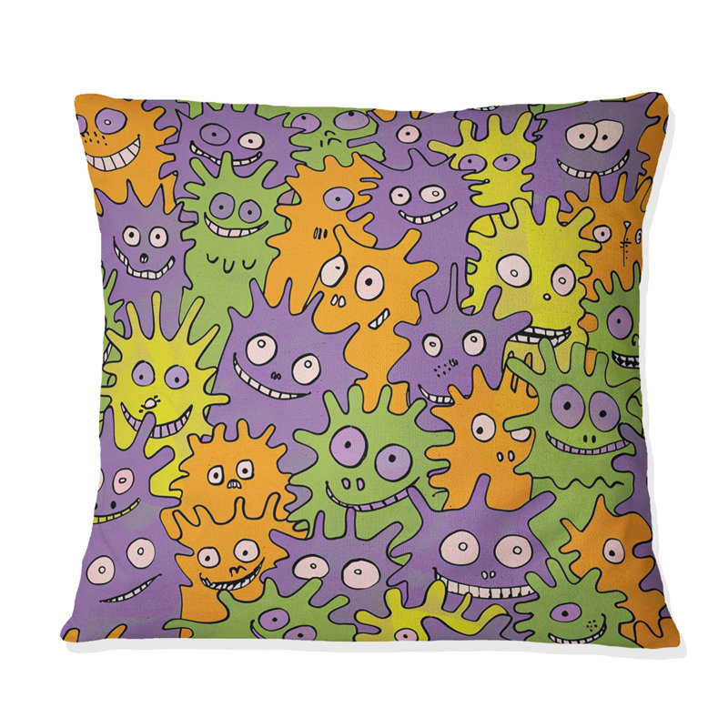 Coussin Childrens, Mauve / orange, H 18 po x H 18 po