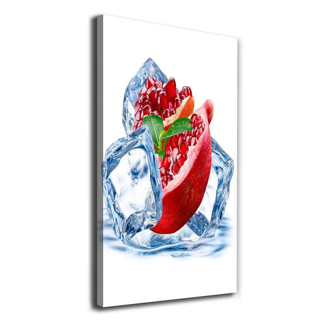 Granatapfel und Eis - Kunstdrucke auf Leinwand - Wrapped Canvas