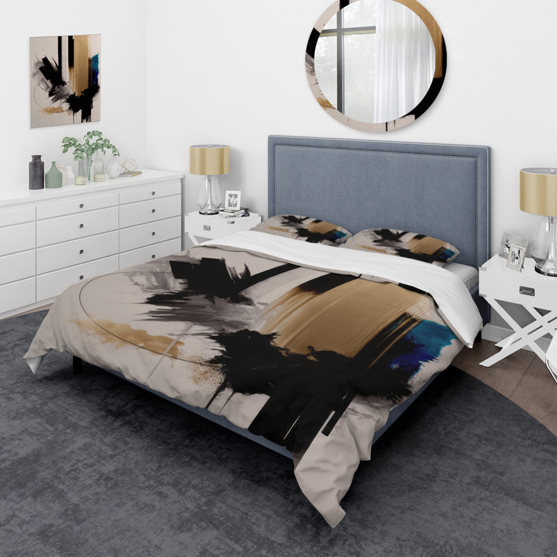 Ensemble de housse de couette en microfibre / polyester Blue Minimalist Abstract III Bedding