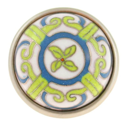 (Paquet de 5) Poignée cloisonnée 1-5 / 8 pouces blanche avec étain satiné brossé