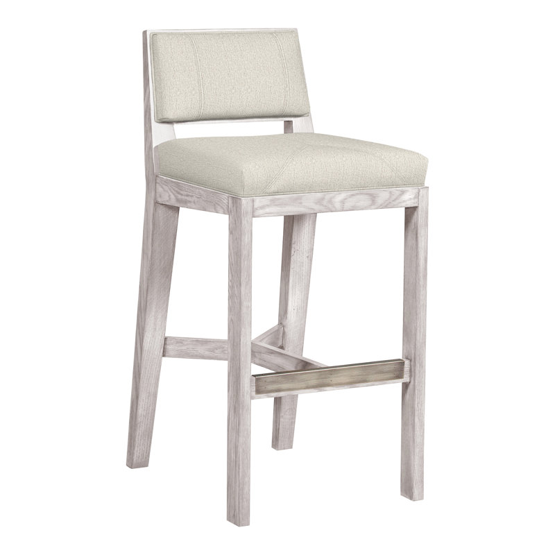 Thom Filicia 32.5'' Bar Stool, Dove Gray, Nomad Snow Crypton® Chenille