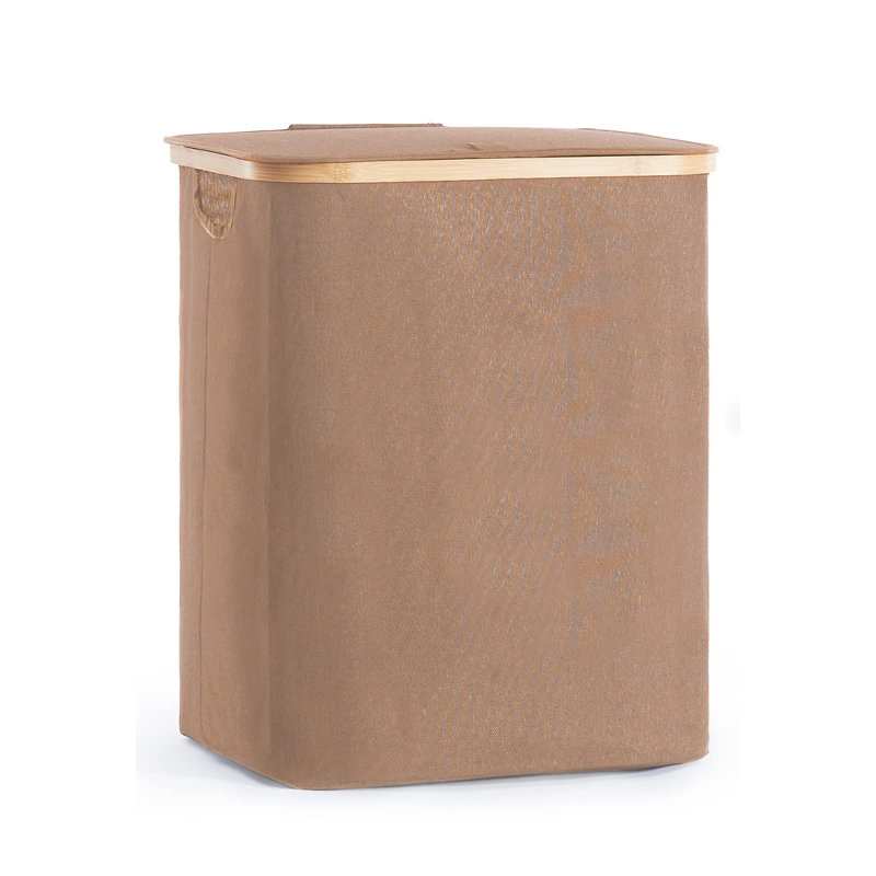 Fabric Laundry Hamper with Handles, Brown