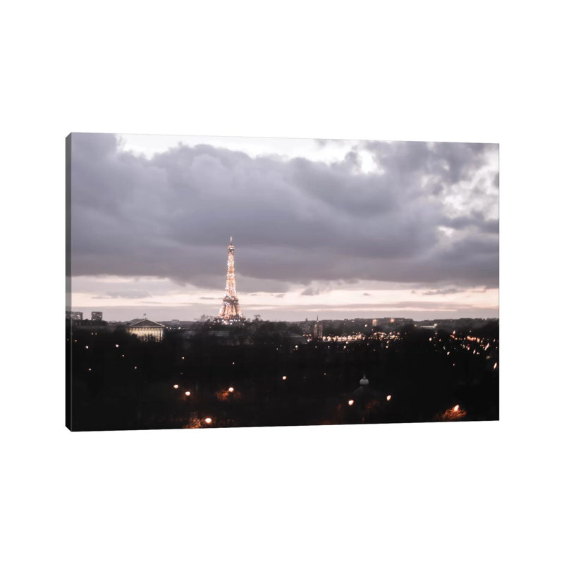 Paris Dusk - Print on Canvas, Wrapped Canvas, 45.72cm H x 66.04cm W x 1.91cm D