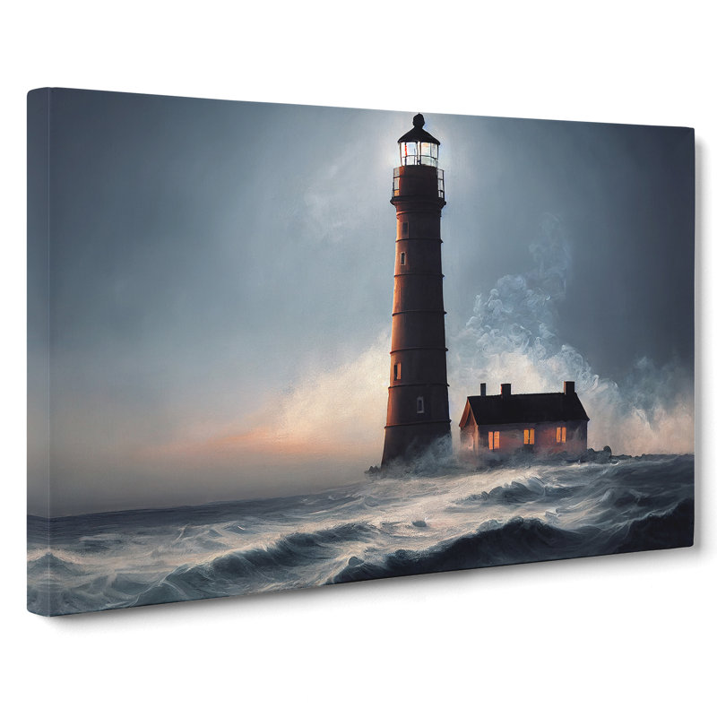Bright Lighthouse - Wrapped Canvas, 40cm H x 60cm W x 3cm D