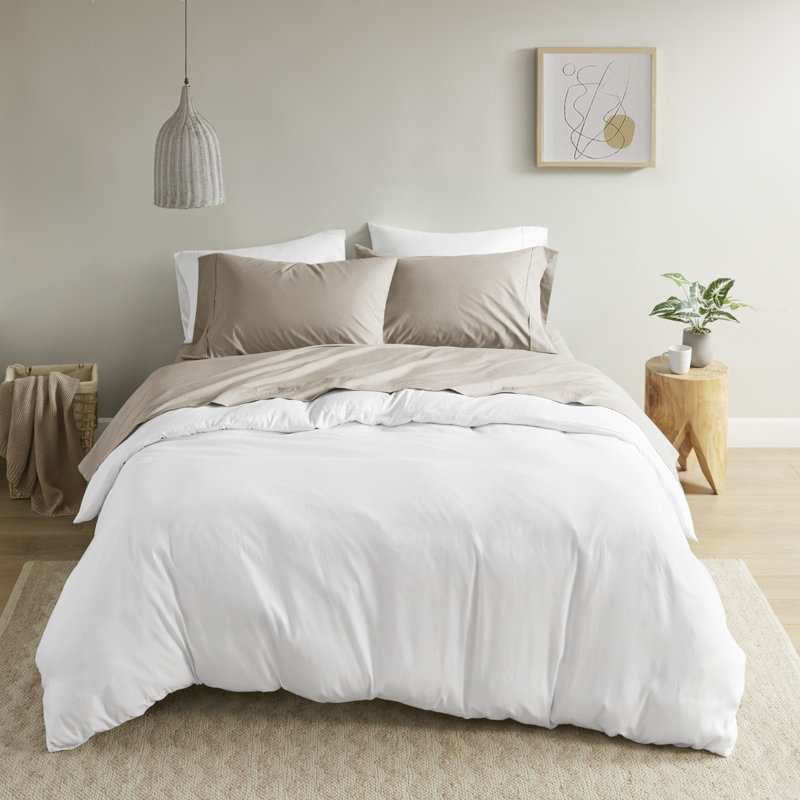 White Queen Cotton Percale Sheet Set