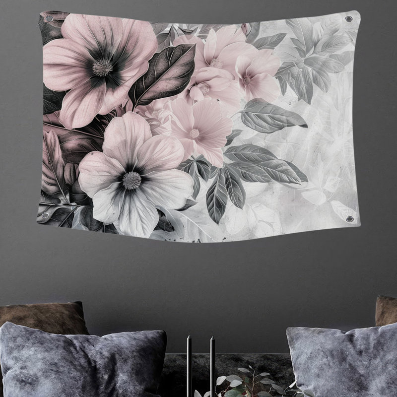 Tapisserie murale Bouquet - Décoration murale florale, H 50 po x l 60 po