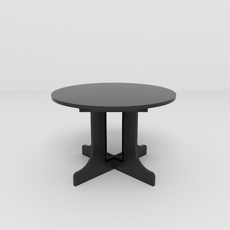 X43" farmhouse expandable oval dining table: black trestle x-shaped base, removable leaf for flexible seating