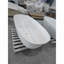 Baignoire autoportante 67 po 67 po à surface solide et baignoire autoportante à rebord épais avec trop-plein, avec bonde escamotable, blanc mat (ovale)