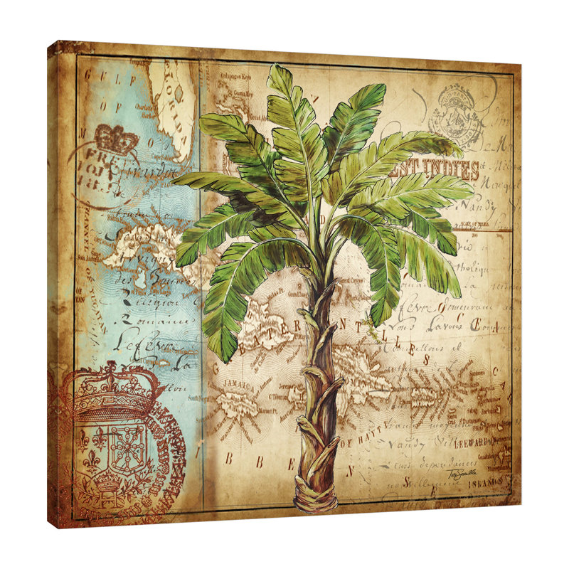 «Sely Antique Palm Tree» par Tre Sorelle Studios, impression sur toile carrée, H 12 po x l 12 po