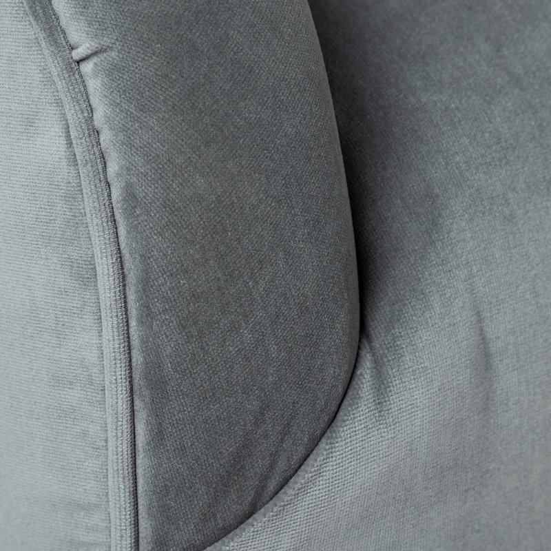 Velvet Swivel Barrel Chair, Gray