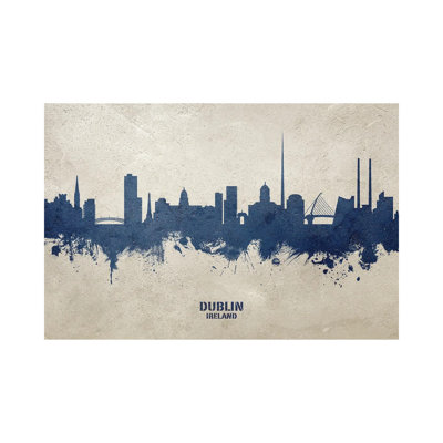 Dublin Ireland Skyline Concrete by Michael Tompsett - Wrapped Canvas Gallery-Wrapped Canvas Giclée