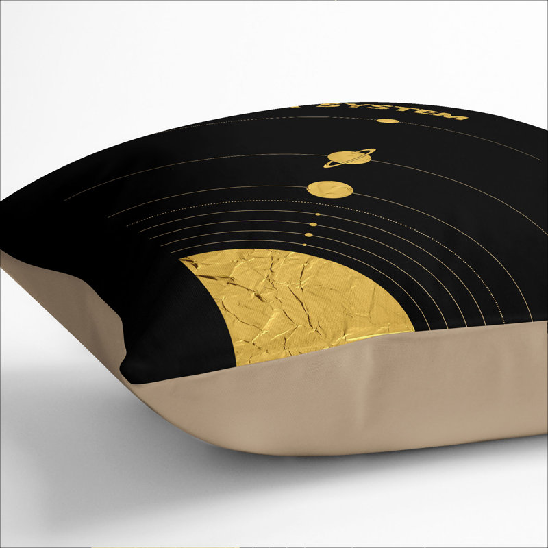 The Solar System in Gold Scatter Cushion, Stone, 55cm H x 55cm W x 20cm D