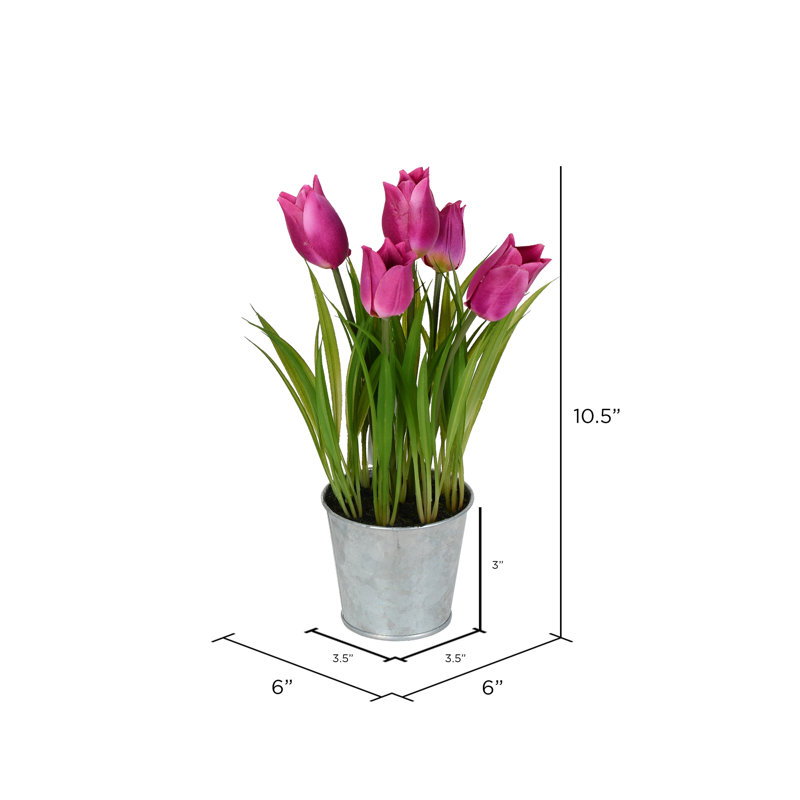 Polysilk Tulip Arrangement in Pot