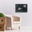 Toile épique Graffiti «Papier avion à la lune» par Rachel Nieman, art mural sur toile, 26 po x 18 po