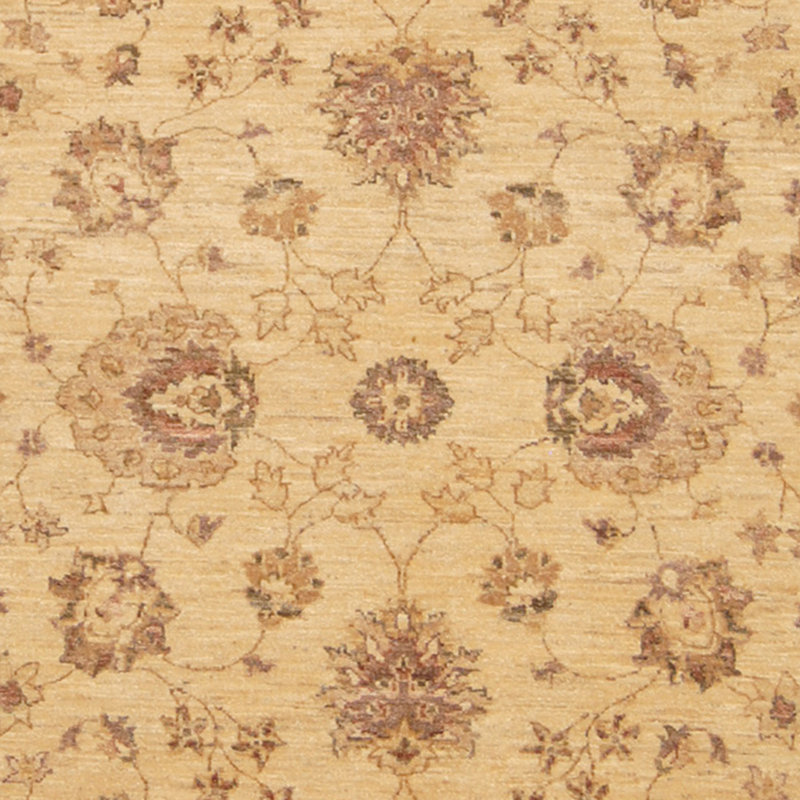 Tapis en laine brun/beige 6 pi 8 po x 9 pi à main one-of-kind noué la Khari
