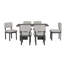 Table de salle à manger en bois pour 6 personnes avec 6 chaises rembourrées Farmhouse-1699087317