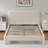 Reigen Curved Headboard Upholstered Platform Bed With Soft Rounded Corners,Beige,Full-148850685-148940385