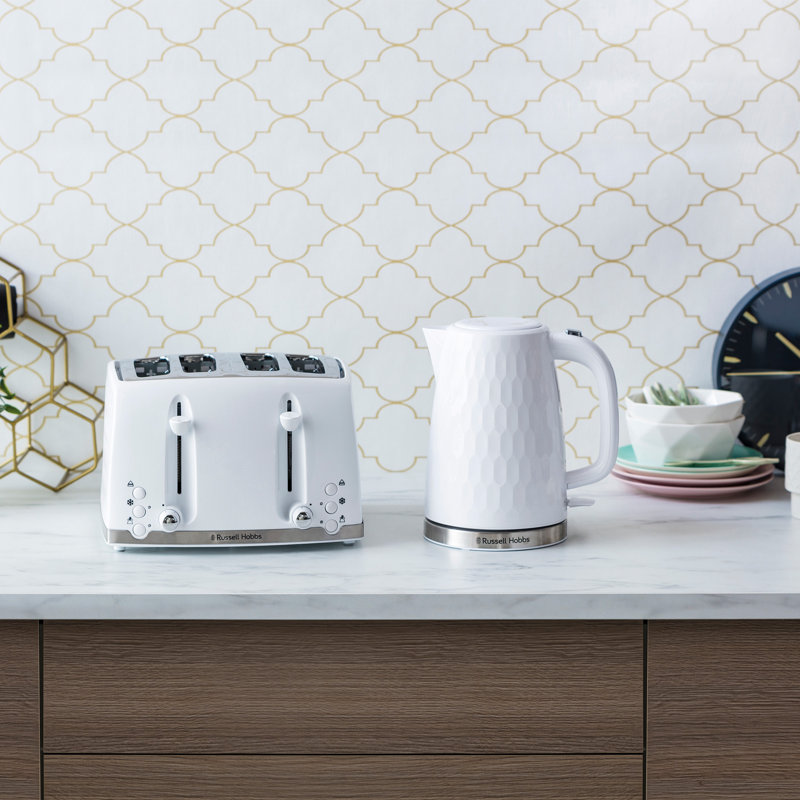 Russell Hobbs 4 Slice Honeycomb Toaster, White