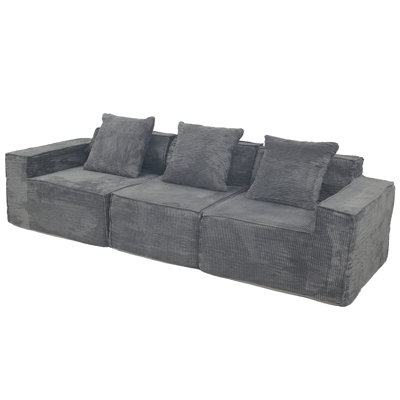 Modern 3-Seater Convertible Modular Sectional Sofa Set Popular Compression Sofa