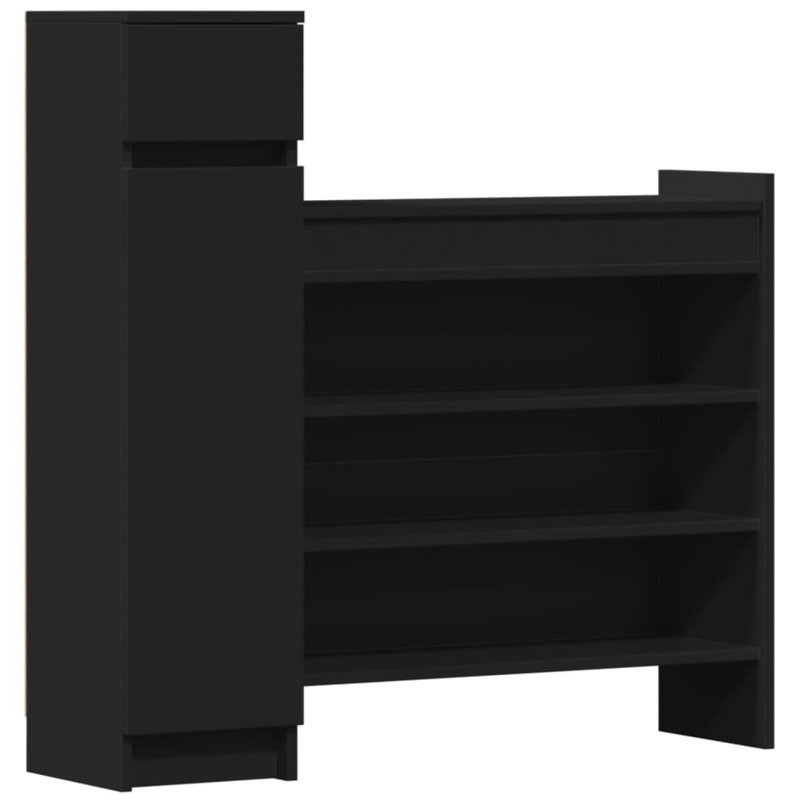 12 Pair Shoe Storage Cabinet, Black