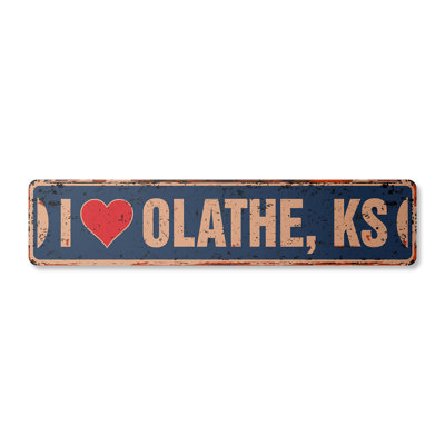 Plaque de rue Olathe Ks aluminium 4 po x 18 po
