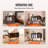 Record Player Stand 2 Tiers Wooden Turntable Stand with 3 Cabinets Brown