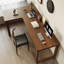 Bureau moderne en bois massif en forme de L-846502401