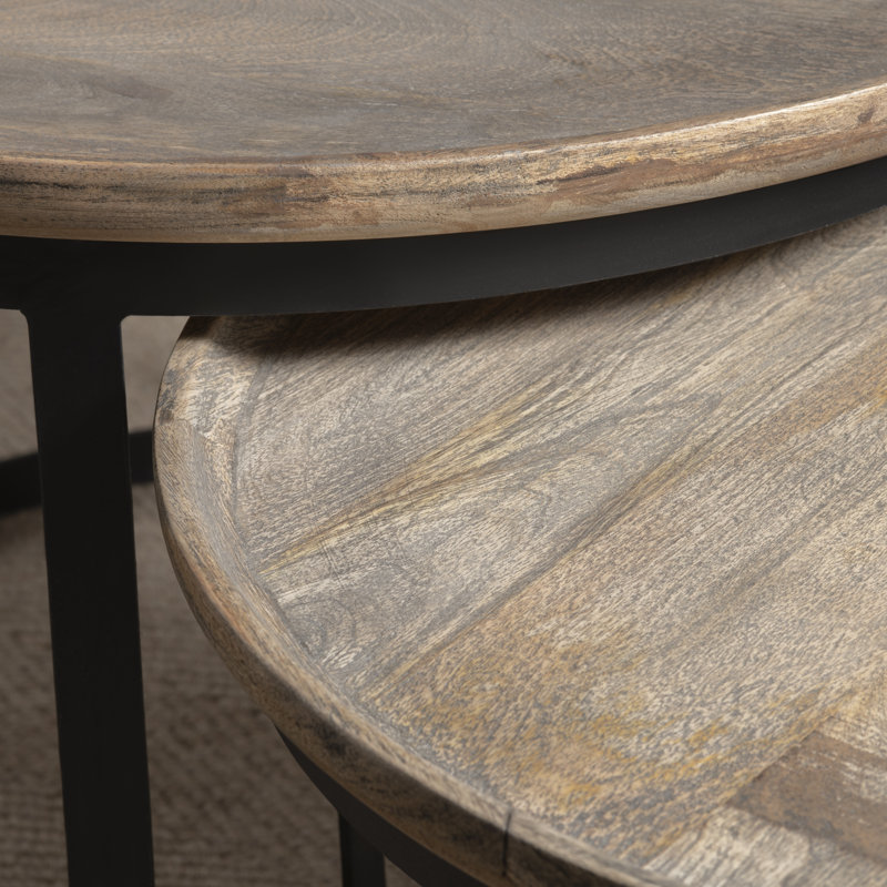 Solid Wood Top Nesting Coffee Table