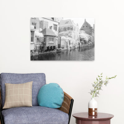 Houses Along A Channel Bruges West Flanders Belgium Contemporary Architecture Art