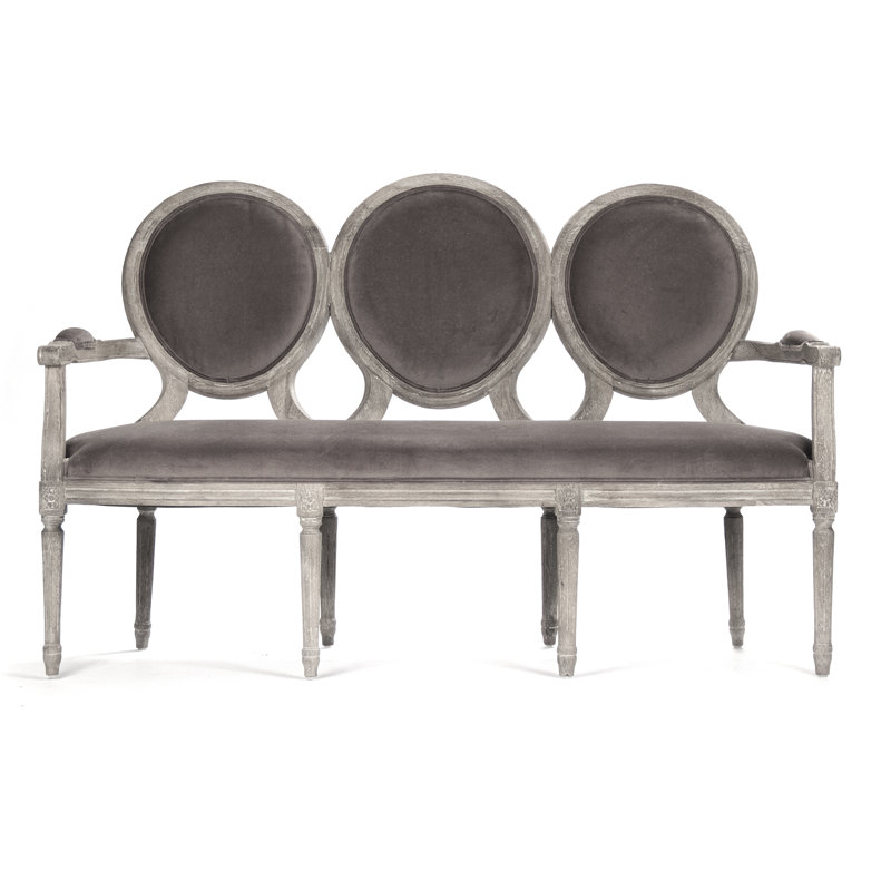 Canapé à accoudoirs en lin 61,5 po, Gris chaulé