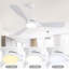 Ventilateur de plafond à courant continu de 54 pouces avec lumières et télécommande intelligente, moteur à courant continu réversible et silencieux