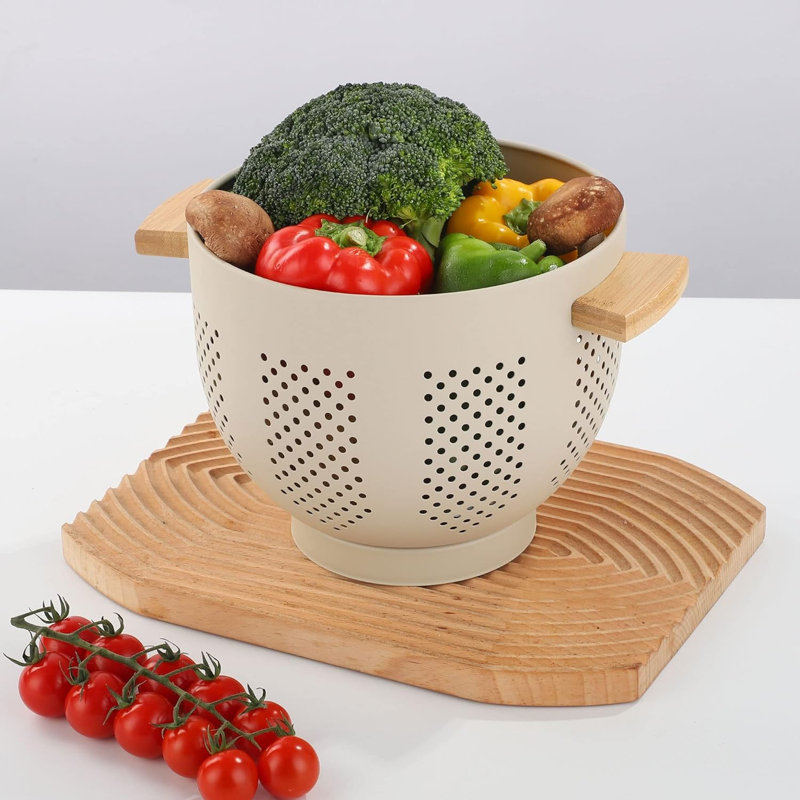Grande crépine de cuisine 5,5 pintes en acier thermolaqué