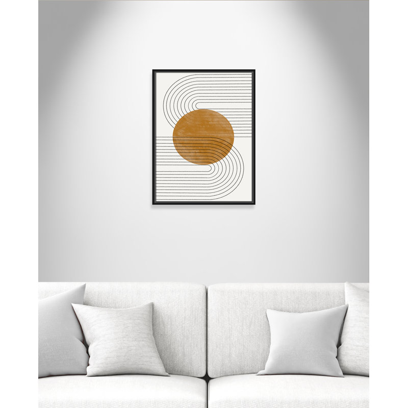Échos courbés par Miuus Studio, Framed Canvas, Cadre flottant noir, L 19,5 po x H 25,5 po