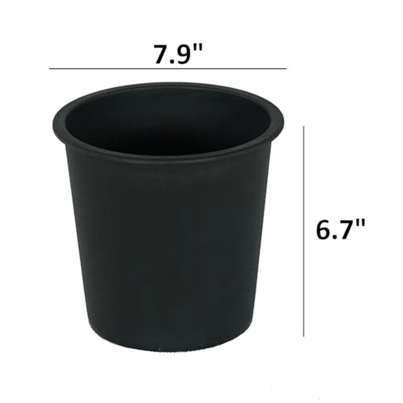 8" Round Garden Pots With Drainage - 5 Nursery Plant Containers. , All-Weather Use. Crack Proof & Fade . Black. For Planting And Storage Plastic Drainage. Construction, Weather Ideal For