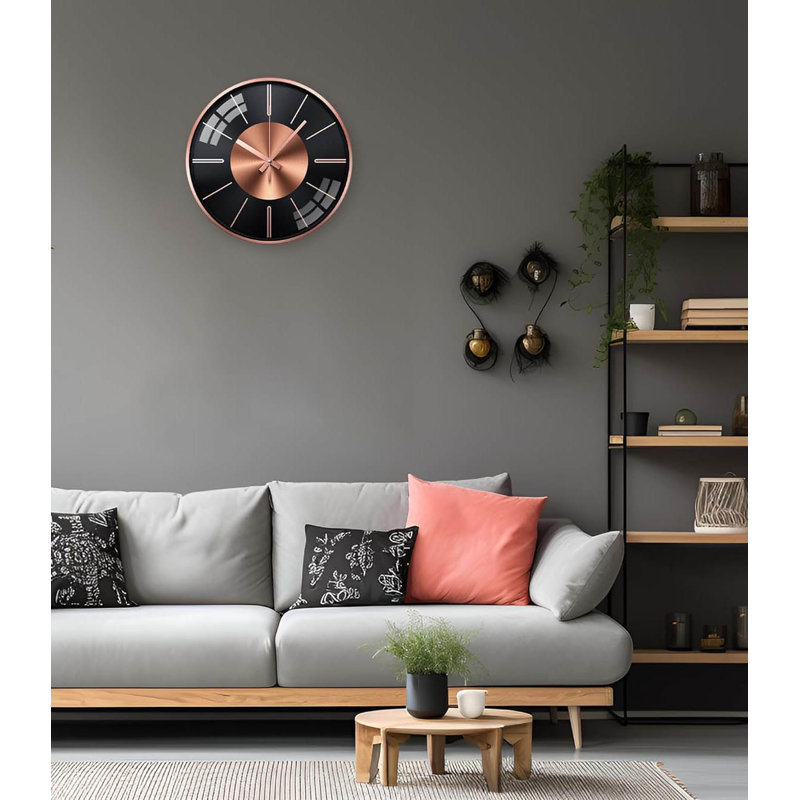 Aluminium Wall Clock, Rose Gold Scale