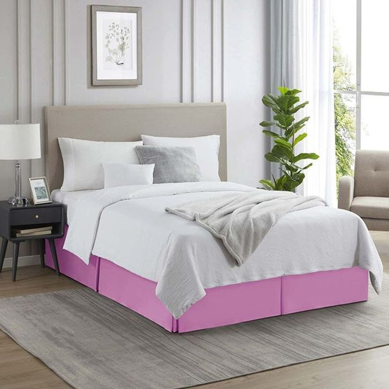 Luxury Pleated 14" Bed Skirt, Light Pink, Full