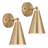 Wall Sconces Set of Two, Modern Sconces Light Fixtures Hardwired with Metal Shade-252730346