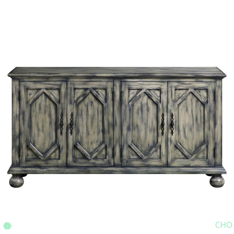 Pavan Rustic Gray Finish Console Cabinet