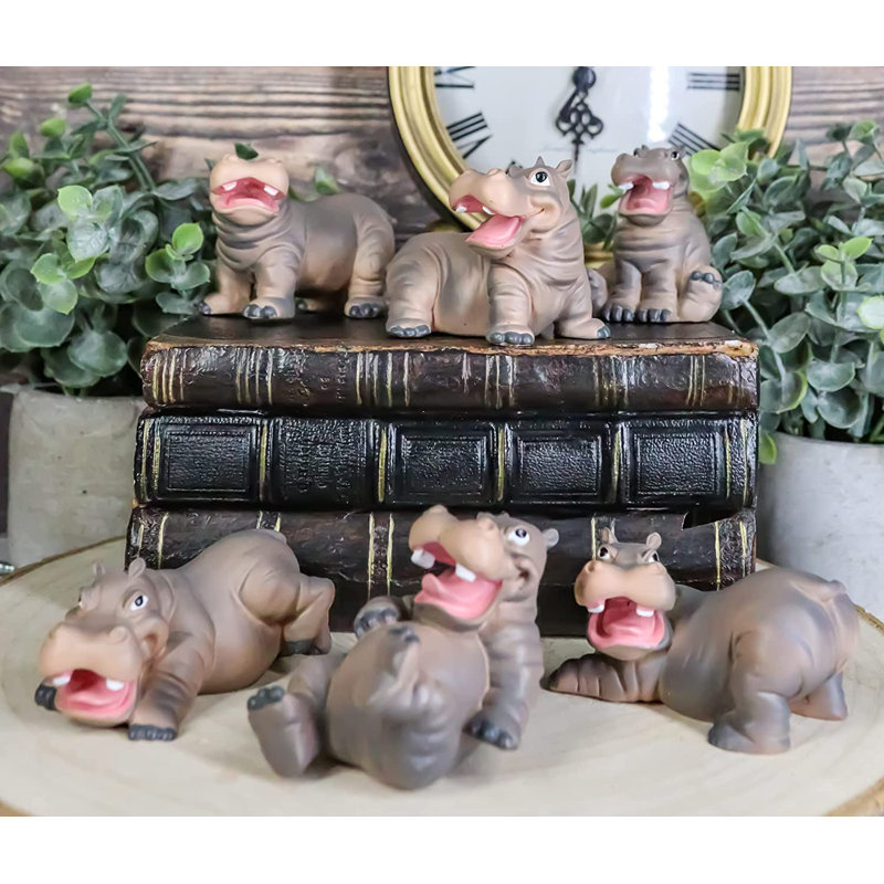 Ensemble de 6 figurines hippopotame Delauren