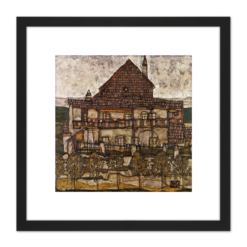 Egon Schiele House With Shingle Roof Old House II Cropped by Egon Schiele - Single Picture Frame Painting