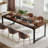 Industrial Dining Table For 6–8 People, Rustic Rectangular Kitchen & Dining Room Table With Heavy-Duty Metal Frame, Workstation Or Game Night