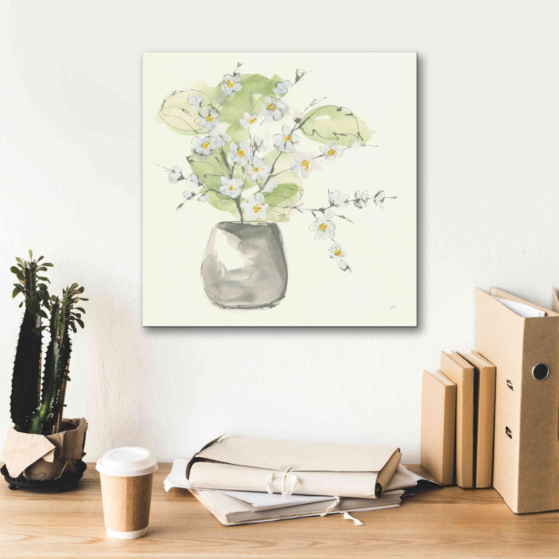 «Plant Blossom I» par Chris Paschke, estampe numérique sur toile, H 18 po x l 18 po x P 0,75 po