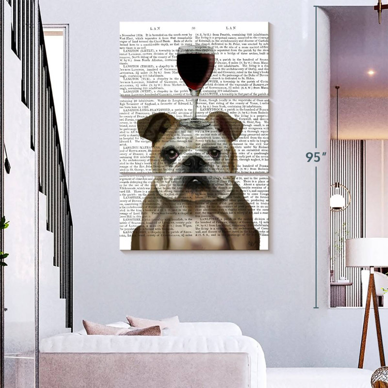 Bouledogue anglais au vin Brampt Dog, H 32 po x l 20 po