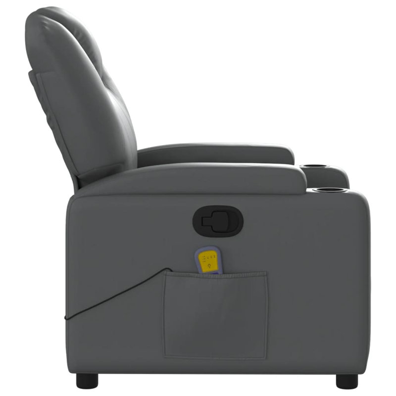 vidaXL Recliner Chair, Adjustable Backrest/ Footrest, Black Faux Leather, Manual